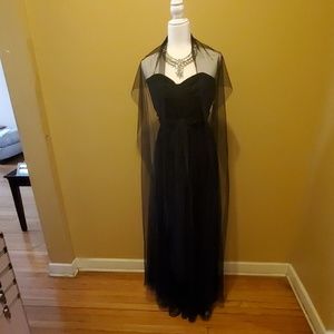 Black chiffon prom dress